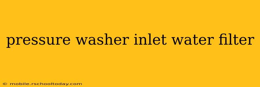pressure washer inlet water filter