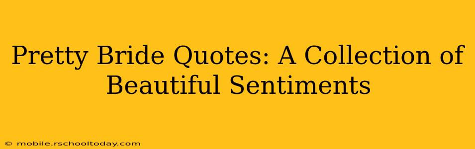 Pretty Bride Quotes: A Collection of Beautiful Sentiments