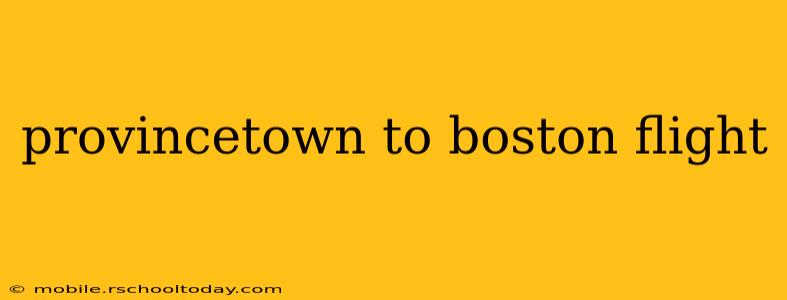 provincetown to boston flight