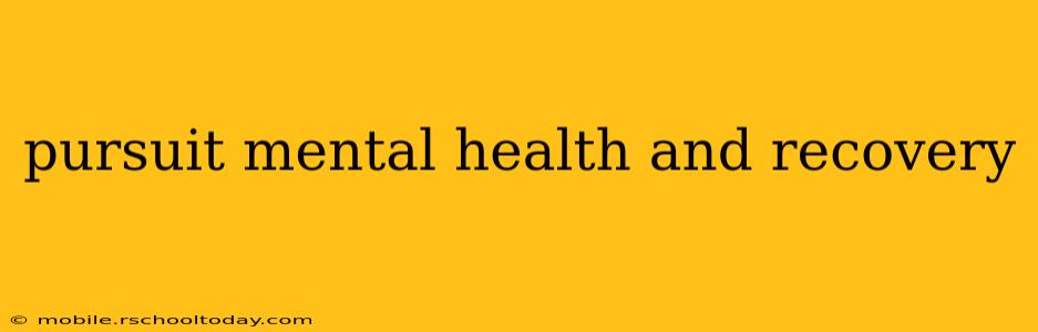 pursuit mental health and recovery