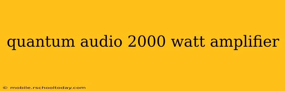 quantum audio 2000 watt amplifier