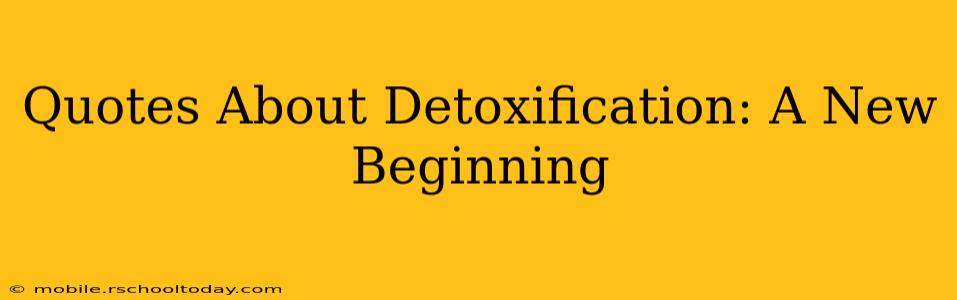 Quotes About Detoxification: A New Beginning