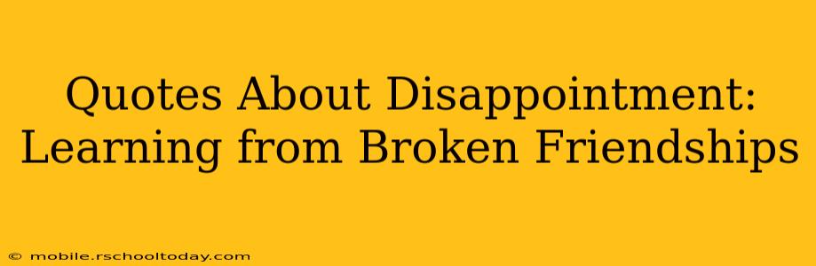 Quotes About Disappointment: Learning from Broken Friendships