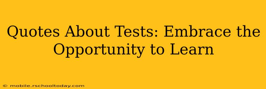 Quotes About Tests: Embrace the Opportunity to Learn