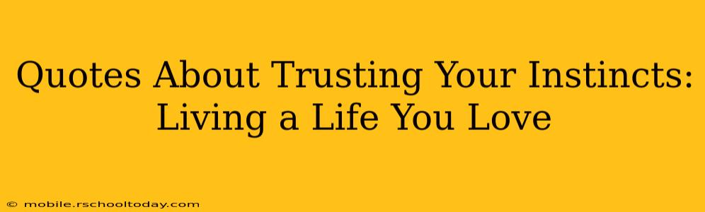 Quotes About Trusting Your Instincts:  Living a Life You Love