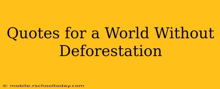 Quotes for a World Without Deforestation