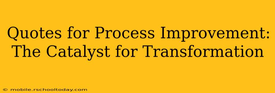 Quotes for Process Improvement: The Catalyst for Transformation