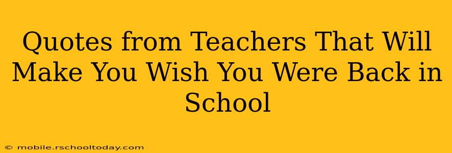 Quotes from Teachers That Will Make You Wish You Were Back in School