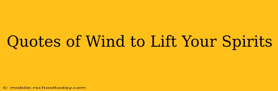 Quotes of Wind to Lift Your Spirits