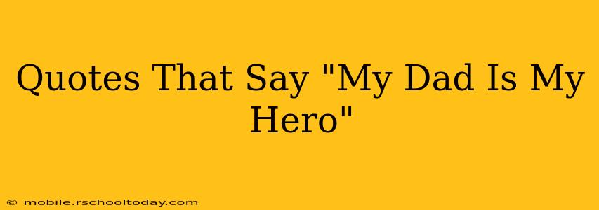 Quotes That Say "My Dad Is My Hero"