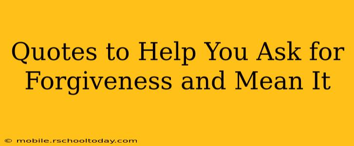Quotes to Help You Ask for Forgiveness and Mean It