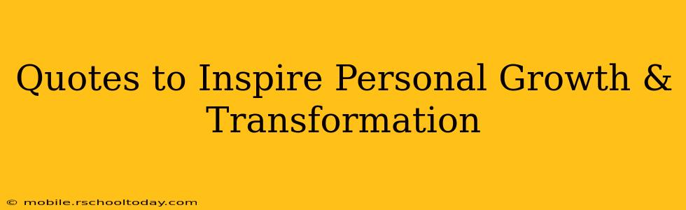 Quotes to Inspire Personal Growth & Transformation