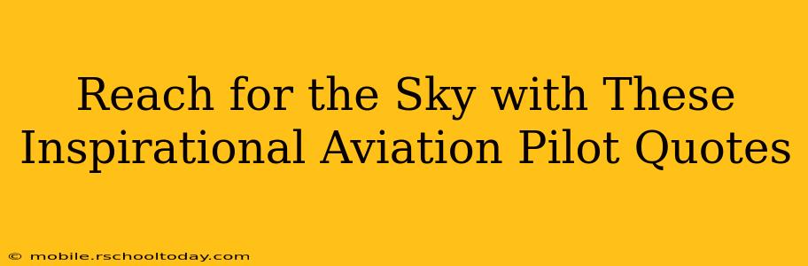Reach for the Sky with These Inspirational Aviation Pilot Quotes