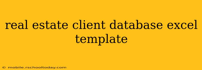 real estate client database excel template