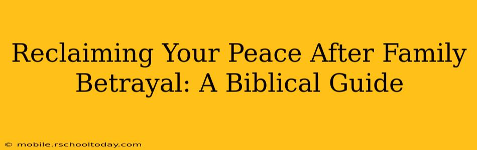 Reclaiming Your Peace After Family Betrayal: A Biblical Guide