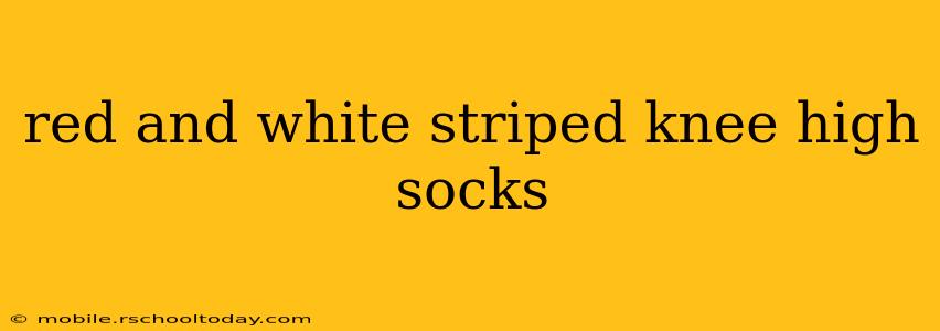 red and white striped knee high socks