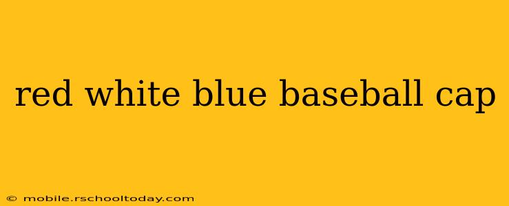 red white blue baseball cap