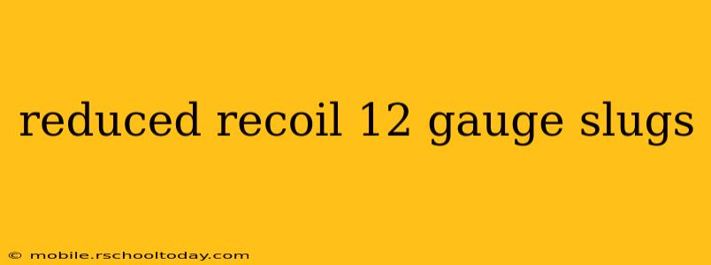 reduced recoil 12 gauge slugs