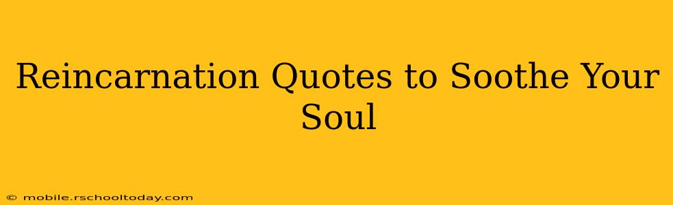 Reincarnation Quotes to Soothe Your Soul