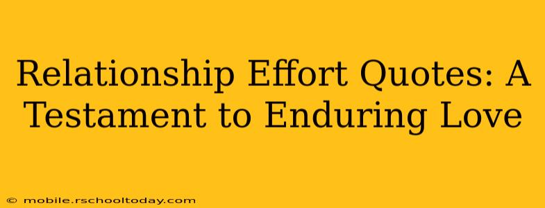 Relationship Effort Quotes: A Testament to Enduring Love