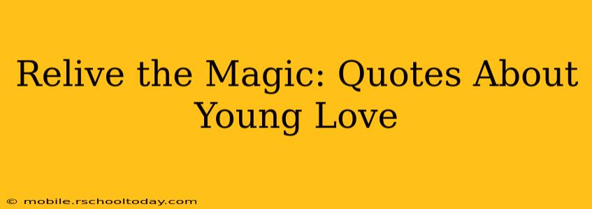 Relive the Magic: Quotes About Young Love