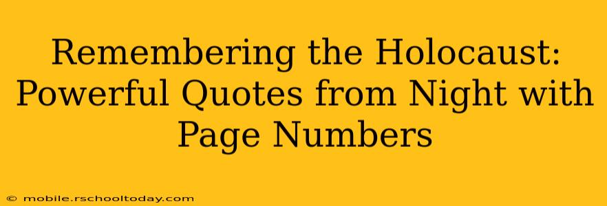 Remembering the Holocaust: Powerful Quotes from Night with Page Numbers