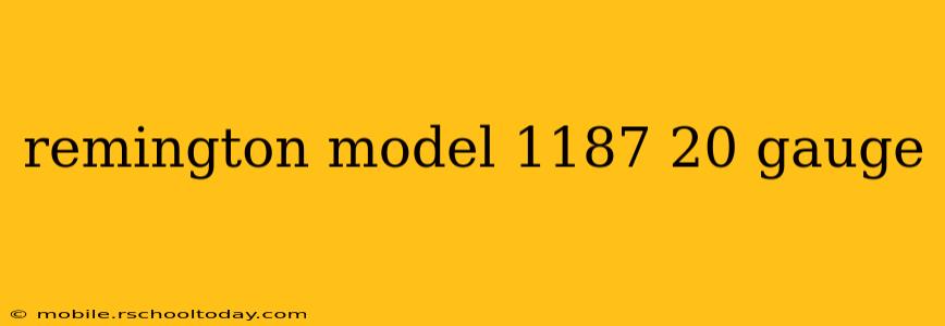 remington model 1187 20 gauge