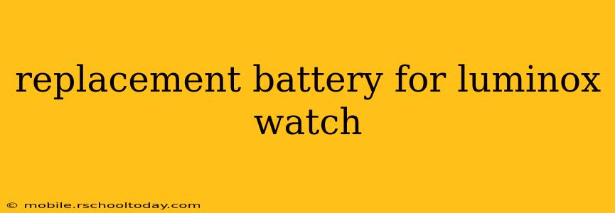 replacement battery for luminox watch