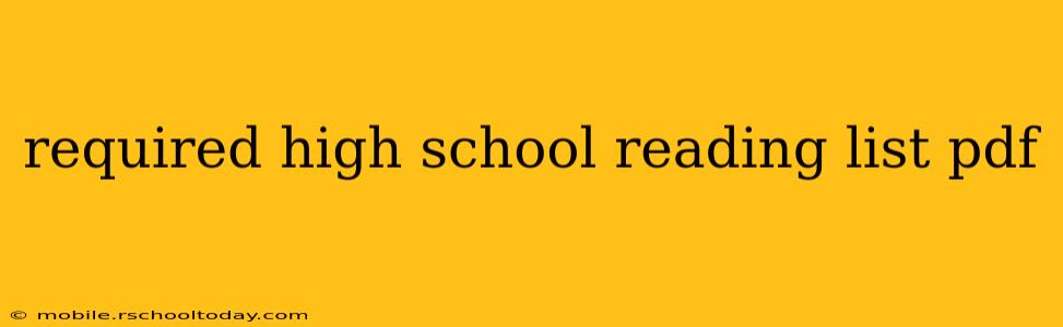 required high school reading list pdf