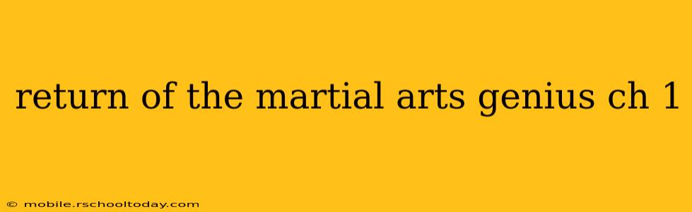 return of the martial arts genius ch 1