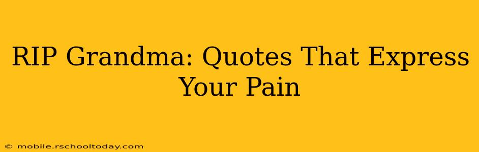 RIP Grandma: Quotes That Express Your Pain