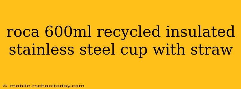 roca 600ml recycled insulated stainless steel cup with straw