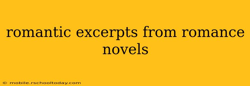 romantic excerpts from romance novels