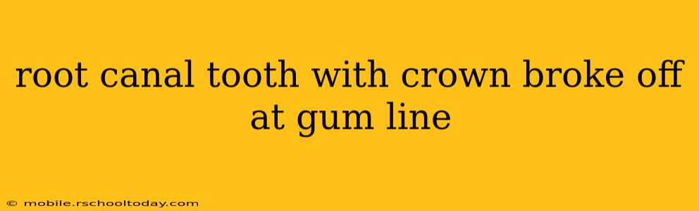root canal tooth with crown broke off at gum line