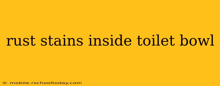 rust stains inside toilet bowl