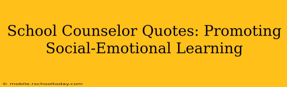 School Counselor Quotes: Promoting Social-Emotional Learning
