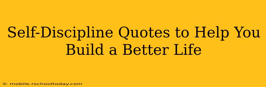 Self-Discipline Quotes to Help You Build a Better Life