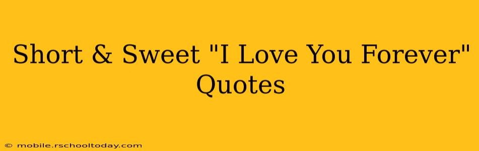 Short & Sweet "I Love You Forever" Quotes