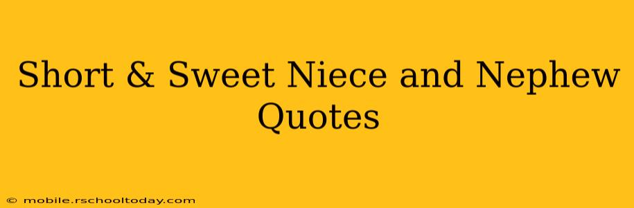 Short & Sweet Niece and Nephew Quotes