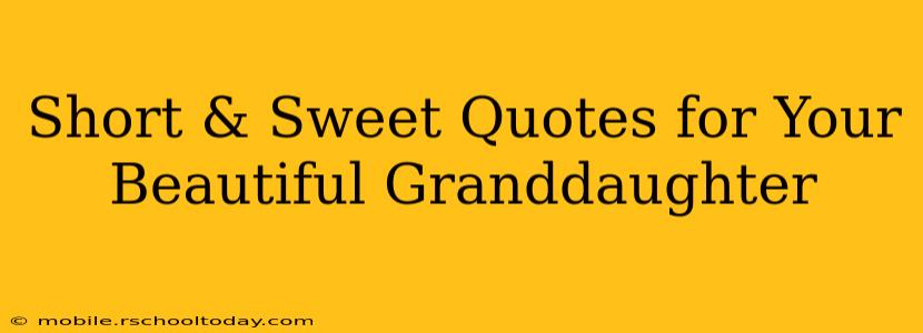 Short & Sweet Quotes for Your Beautiful Granddaughter