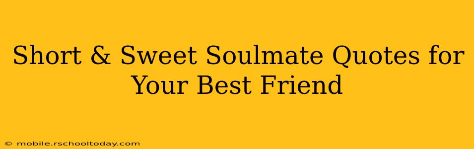 Short & Sweet Soulmate Quotes for Your Best Friend