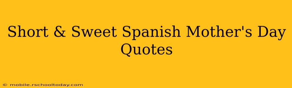 Short & Sweet Spanish Mother's Day Quotes