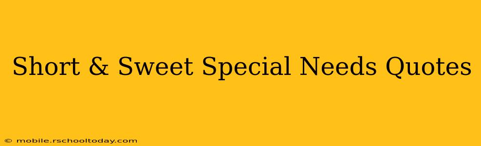Short & Sweet Special Needs Quotes
