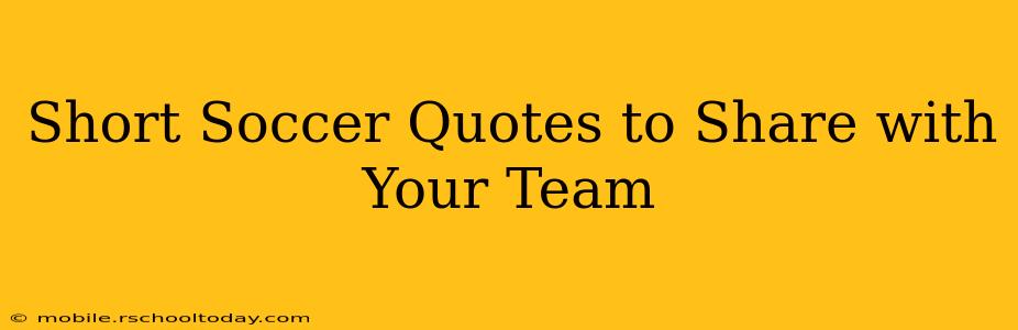 Short Soccer Quotes to Share with Your Team