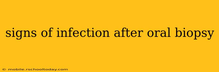 signs of infection after oral biopsy