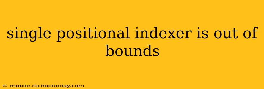 single positional indexer is out of bounds