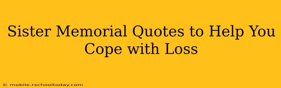 Sister Memorial Quotes to Help You Cope with Loss