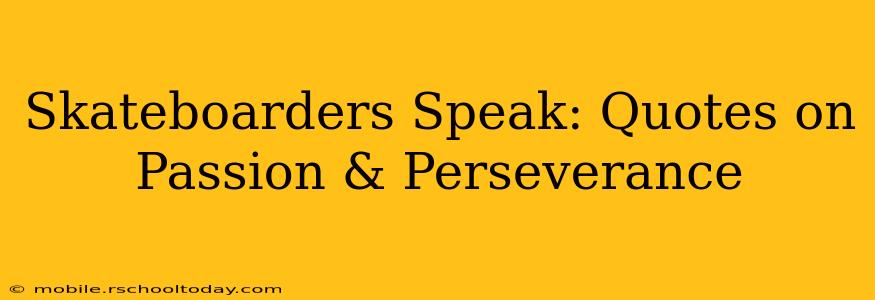 Skateboarders Speak: Quotes on Passion & Perseverance