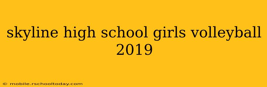 skyline high school girls volleyball 2019