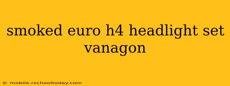 smoked euro h4 headlight set vanagon